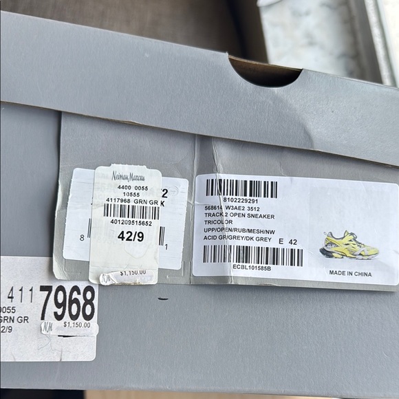 Balenciaga Neon Green and Gray Track Sneakers - Picture 4 of 5